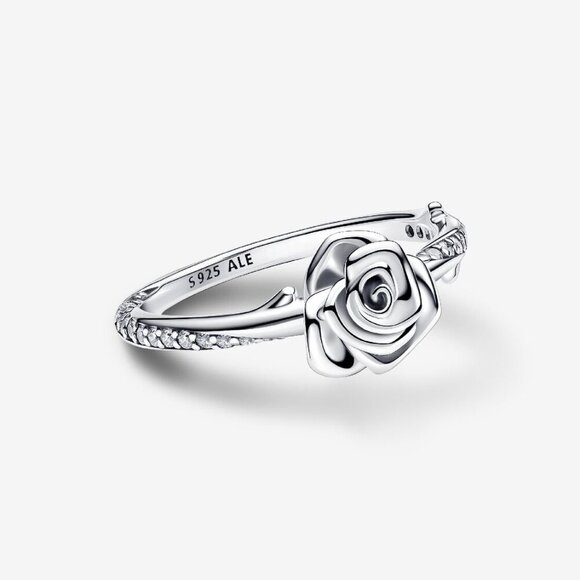 Women's Rose in Bloom Sterling Silver Classic Elegance Symbol Ring Great Gift - Picture 1 of 4